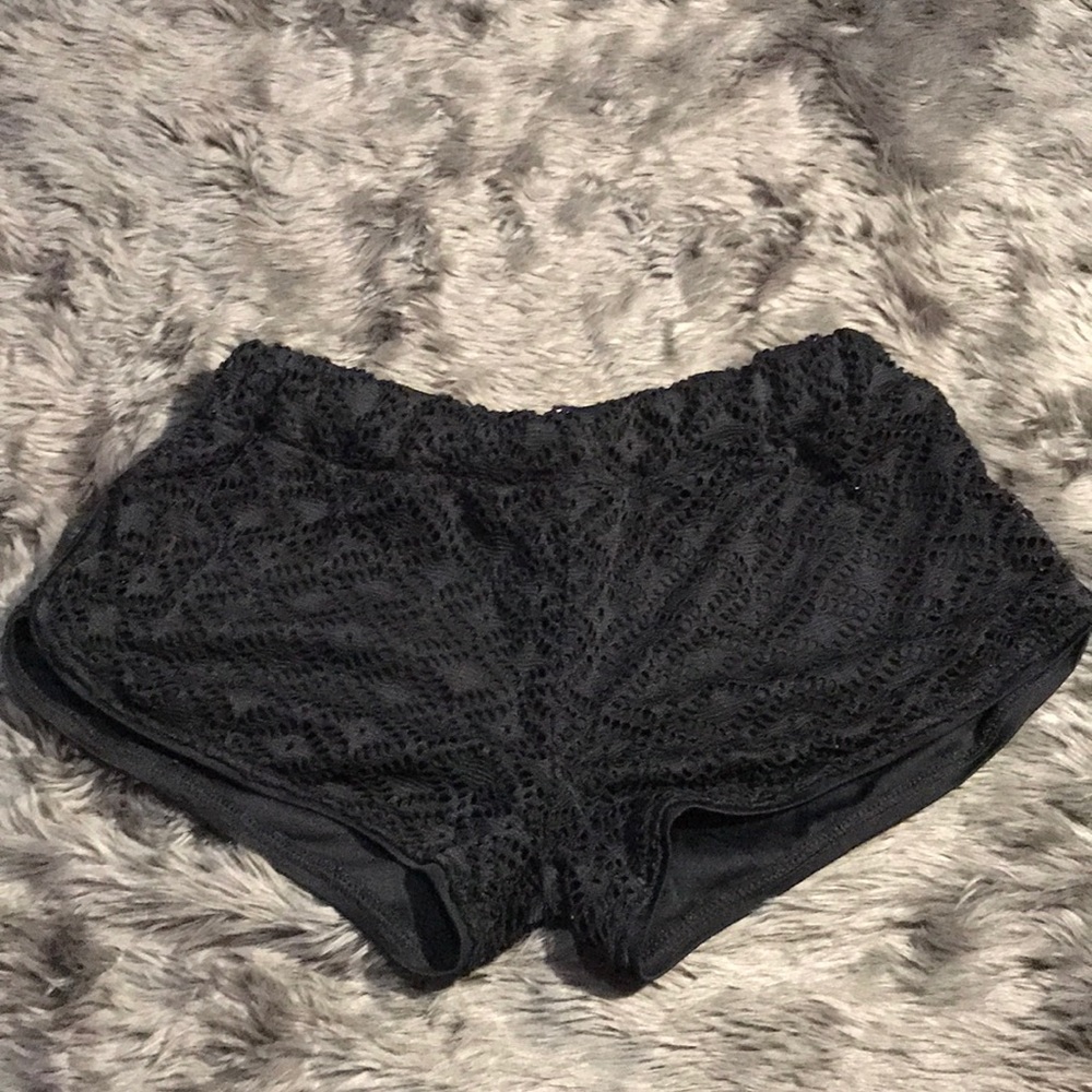 Black “lace” shorts